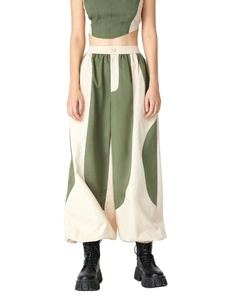 OEM/ODM personnalisé été décontracté femmes devant plat tissu Oxford coupe ample droite Joggers élastique manchette coton pantalon de mode - Product Image 6