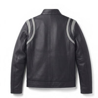 Veste en cuir tendance pour homme, style décontracté, cuir véritable, fermeture éclair intégrale, poches zippées, poignets ajustables, intérieur doux
