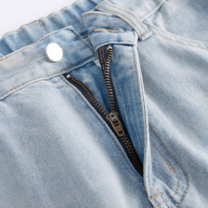 Jean en denim premium pour homme, design personnalisé, coton extensible, streetwear, coupe slim droite, délavé, automne, haute qualité, lourd - Product Image 6