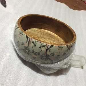 Bol à salade en bois émaillé de luxe avec cuillère, ensemble de vaisselle décorative faite à la main pour la cuisine et la salle à manger - Product Image 5