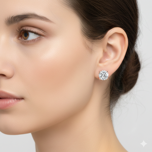 Pendientes de Diamantes Cultivados en Laboratorio en Oro, Pendientes Minimalistas para Novia, Regalo de Aniversario para Ella, Joyería de Diamantes para Uso Diario - Product Image 3