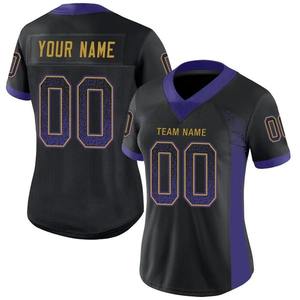 Camiseta de Fútbol Personalizada Negra, Morada y Dorada, Estilo Drift, Elástica en Cuatro Direcciones, Transpirable, de Secado Rápido, Uniforme Deportivo para Equipo - Product Image 2