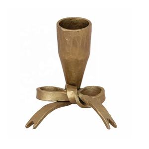 Aluminium Silver Bow <b>Taper</b> <b>Candle</b> Holder Christmas Wedding Centerpiece Home Decor Handmade Durable - Product Image 5