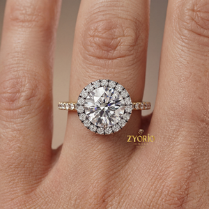 <b>Silver</b> Plated Brilliant Cut Lab Grown Diamond Halo Engagement <b>Ring</b> Pave <b>Set</b> Band Bridal Wedding Party <b>Ring</b> VVS2 Clarity Luxury - Product Image 5