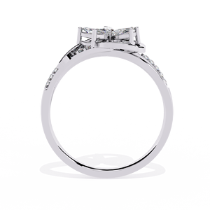 Anillo de Compromiso de Diamantes con Corte Marquesa para Mujer, Platino, con Diamantes Naturales Certificados por GIA, Estilo Romántico - Product Image 4