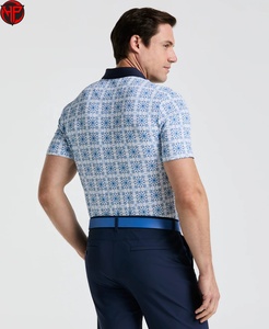 Chemise de golf décontractée pour homme, imprimée, à manches courtes, séchage rapide, respirante, en polyester et élasthanne tricoté, avec logo brodé, taille XS - Product Image 4