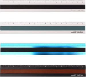 GANRAKU <b>Industrial</b> Hybrid Aluminum Leather Surface Premium Metal Measuring Ruler 15cm Japanese Minimalist <b>Desk</b> Office Ruler - Product Image 6