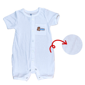 ชุดรอมเปอร์เด็กทารกชายหญิง แขนสั้น ชุดนอนฤดูหนาว ติดกระดุม YKK ขายส่ง ชุดบอดี้สูทใยไผ่ลายช้างสำหรับเด็กแรกเกิด - Product Image 2