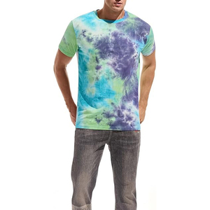 Men's Tie Dye Short Sleeve T-<b>Shirt</b> Regular Fit O-Neck Cotton Casual Knitted Patterned Top - Product Image 4