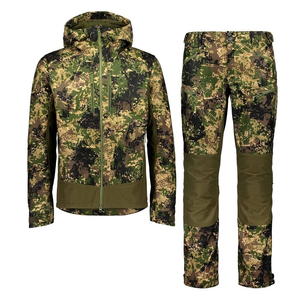 Ensemble veste et pantalon de travail pour homme, haute visibilité, camouflage, polyester, imperméable, respirant, certifié CE, genoux renforcés, plusieurs poches - Product Image 1