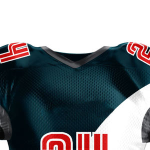 Camiseta de fútbol de malla con cuello en V y corte holgado para hombre, fabricada a medida, estilo americano vintage, camisetas de fútbol de Francia, de malla tejida oversize - Product Image 4