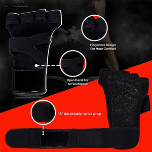 Protège-mains en néoprène personnalisés à demi-doigts pour l'entraînement, antidérapants en silicone pour la protection des paumes, 12 protège-mains de sécurité pour la musculation et la gym - Product Image 5