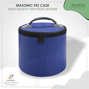 Étui de luxe pour fez maçonnique en similicuir souple avec fermeture éclair, sac de transport écologique, boîte de rangement et de présentation, bleu franc-maçon - Product Image 5