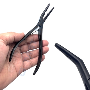 Pince professionnelle de 7 pouces pour extensions capillaires, outil à bouche plate incurvée pour micro-anneaux, nano-anneaux, boucles et extensions I-Tip - Product Image 6