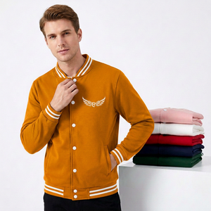 Veste universitaire unisexe en coton, col marin, couleur unie, décontractée, coupe classique, tricotée, à un seul bouton - Product Image 5