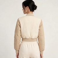 Blouson bomber décontracté élégant pour femmes, respirant, coupe-vent, léger, en tissu polyester/nylon, fermeture éclair