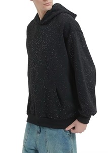 เสื้อฮู้ดดี้ทรงบ็อกซี่ฟลีซสำหรับผู้หญิง ล้างสีแบบแอซิดวอช พิมพ์ลายด้วยเทคนิค DTG 400GSM ประดับด้วยคริสตัลเต็มตัว  รักษ์โลก ผลิตตามสั่ง - Product Image 3