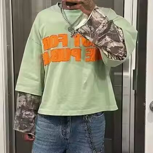 Customized Men's Clothing Double Layer Sleeve <b>T</b>-shirt Men's Long Sleeved Best Quality Printing <b>T</b> Shirt For Men's Adults - Product Image 6