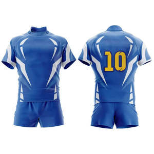 ชุดรักบี้โพลีเอสเตอร์ 100% แบบซับลิเมชั่นสั่งทำพิเศษ |   ชุดเสื้อและกางเกงขาสั้นรักบี้ |   ชุดทีมสำหรับผู้ใหญ่แบบแห้งเร็ว ระบายอากาศได้ดี ใช้ได้ทั้งชายและหญิง - Product Image 5