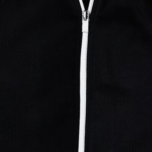 Unisex <b>Black</b> Tracksuit Set Full Sleeve Solid Color Sporty Style Zipper Front Logo Regular Fit Autumn Wear 100% Polyester - Product Image 6