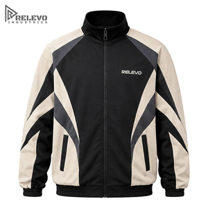 Custom Men <b>Winter</b> Tracksuit <b>Jacket</b> Printed Full Zip Solid Oversized Streetwear Vintage Casual Crew Neck Sportswear 100% Cotton - Product Image 1