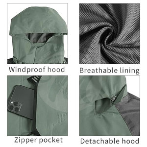 Chaqueta de lluvia para hombre hecha a medida, mejor precio, chaqueta de lluvia de nailon y poliéster para venta en línea - Product Image 5
