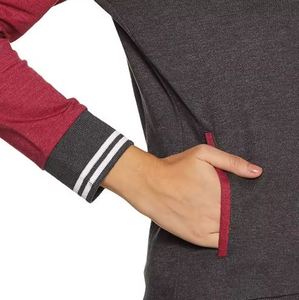 Chaqueta Varsity con Bloques de Color, Cierre de Cremallera, Cuello Camisero, Manga Regular, Estilo Casual, Ropa de Otoño - Product Image 4