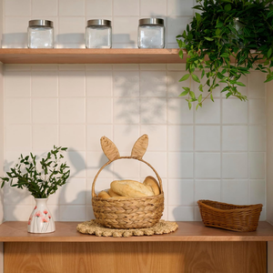 Panier de rangement en jacinthe d'eau écologique en forme de lapin, style ferme, pour cuisine, fabriqué au Vietnam, vente en gros, pas cher - Product Image 3