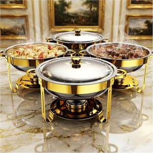 Plat à chafing en acier inoxydable de qualité supérieure avec un design élégant, durable et écoresponsable pour les buffets d'hôtel, les événements de restauration et les mariages - Product Image 1