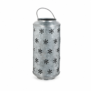 Galvanized Metal Lantern with Die-Cut <b>Snowflake</b> Pattern Vintage Iron Christmas Candle Holder Garden <b>Decor</b> Wholesale Suppliers - Product Image 1