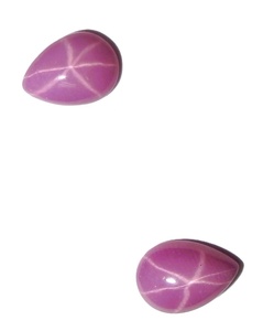 Rubis Étoilé Rose Taillé Poire 5x7 mm 1 Carat Créé en Laboratoire Poli Opaque Cabochon avec Effet Étoile à 6 Branches pour la Fabrication de Bijoux - Product Image 6