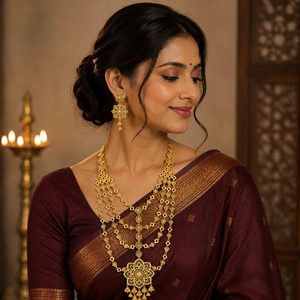 Ensemble de colliers longs en or rempli 14K, 18K, 24K, style turc, design traditionnel de Dubaï, bijoux de mariée tendance, vente en gros - Product Image 2