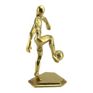 Figura Decorativa de Jugador de Fútbol Dorada de 32 cm de Alto x 13 cm de Ancho x 20.5 cm de Largo, Escultura de Mesa, Diseño Artístico Moderno para Sala de Estar - Product Image 5