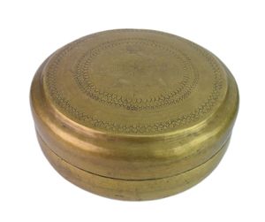 Boîte à épices moderne en laiton gravé à la main avec motif paon et cuillère - Product Image 3