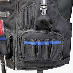 Men's Black Multi Pocket Tool <b>Vest</b> Breathable Oxford Fabric Work <b>Utility</b> Waistcoat Summer Outdoor Use 2026 - Product Image 6