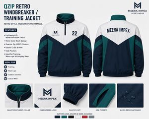 2026 High Quality Two Big Pockets Water Resistant <b>Jacket</b> Custom Design Multi Colors 1/4 Zipper Hooded Windbreaker Men's <b>Jackets</b> - Product Image 1