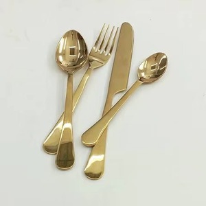 High Quality Luxury Classic Wedding Golden Knife <b>Spoon</b> Fork <b>Small</b> <b>Spoon</b> Set Stainless Steel 304 Metal Flatware - Product Image 1