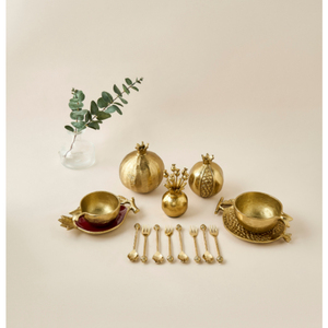 Mini-bol décoratif en forme de grenade dorée, plat de service texturé en métal pour noix, centre de table, plateau à apéritifs - Product Image 5