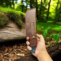 Couteau de chasse à lame droite de qualité industrielle OEM/ODM, manche en bois, étui en cuir, personnalisable OEM