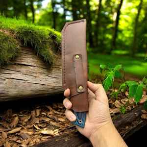 Couteau de chasse à lame droite de qualité industrielle OEM/ODM, manche en bois, étui en cuir, personnalisable OEM - Product Image 6