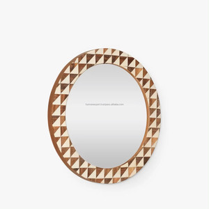 Marco de dormitorio de madera de diseño indio 2024, espejo con incrustaciones de hueso de la mejor calidad, acabado perfecto, decoración colgante de pared, arte - Product Image 3