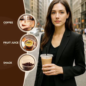 BPA Free Biodegradable Waterproof Eco-Friendly <b>Plastic</b> <b>Cups</b> Lids Bulk Pack Iced Coffee Cold <b>Drinks</b> Juice Disposable Parties - Product Image 6