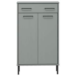 Zapatero de Madera de Pino Sólido en Gris con Estructura Metálica de Capacidad Media - Product Image 4