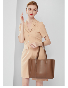 Modern Plain Dyed Brown Polyester Grocery <b>Bag</b> with Adjustable Handle Eco-Friendly Water Resistant Durable Fashion Outdoor Use - Product Image 5