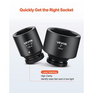 Set di 21 Attrezzi per Riparazione Auto, Chiave a Bussola a Impatto da 1 Pollice con Prolunga da 8 a 18, Bussole a Impatto Poco Profonde a 6 Punti SAE per 1-5/8 e 3-1/8 Pollici - Product Image 4