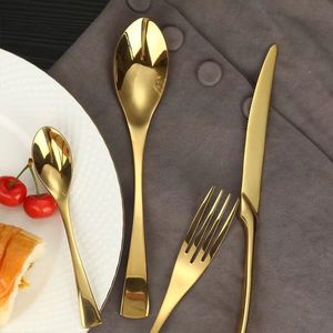 ชุดช้อนส้อมสแตนเลสสีทอง สำหรับงานแต่งงานและร้านอาหาร - Product Image 6