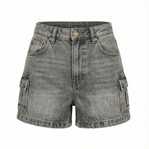 Shorts en jean tendance pour femme, taille mi-haute, super déchirés, délavés, style streetwear décontracté d'été, couleur personnalisable, mode - Product Image 1