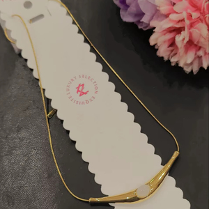 Collar con Colgante Geométrico con Incrustaciones de Microesferas de Acero Inoxidable Chapado en Oro para Mujer |   Colgante Minimalista con Incrustaciones de Circonia Cúbica Americana para Uso Diario - Product Image 1