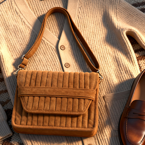 Bolso Bandolera de Gamuza Marrón Personalizado al por Mayor, Estilo Retro Simple, Ideal para el Uso Diario - Product Image 3