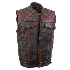 Gilet en cuir pour homme, prix raisonnable, vêtements pour homme personnalisés, en solde, bonne qualité, 100% cuir, gilet tendance - Product Image 2